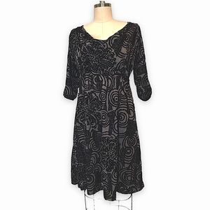 Eva Franco for Anthropologie 3/4 sleeve midi babydoll dress size 8